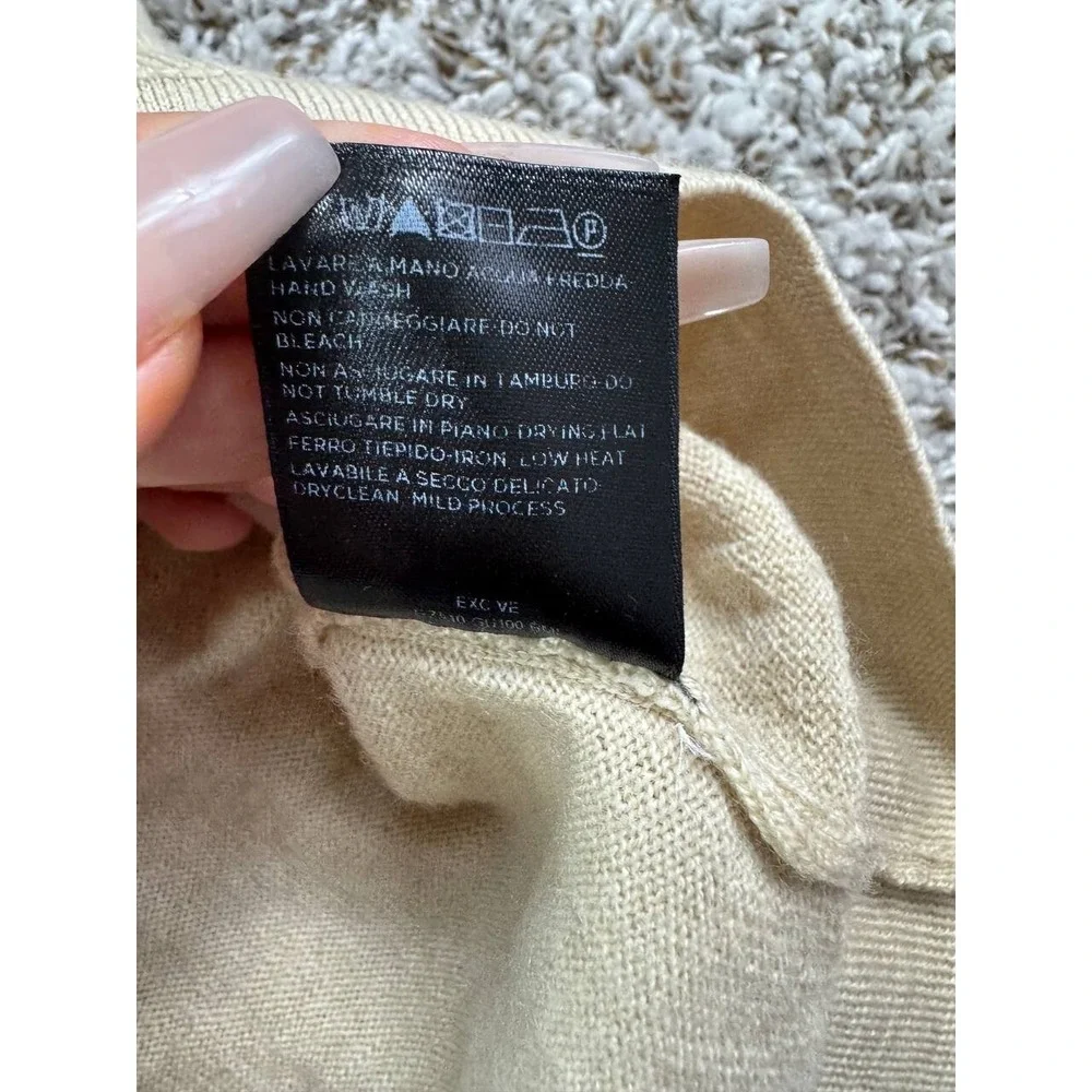 Gucci Men's Knit V Neck Wool Sweater Ivory Size Medium